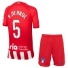 Original Trikotsatz Atlético Madrid R. De Paul 5 Heimtrikot 2023-24 Für Kinder